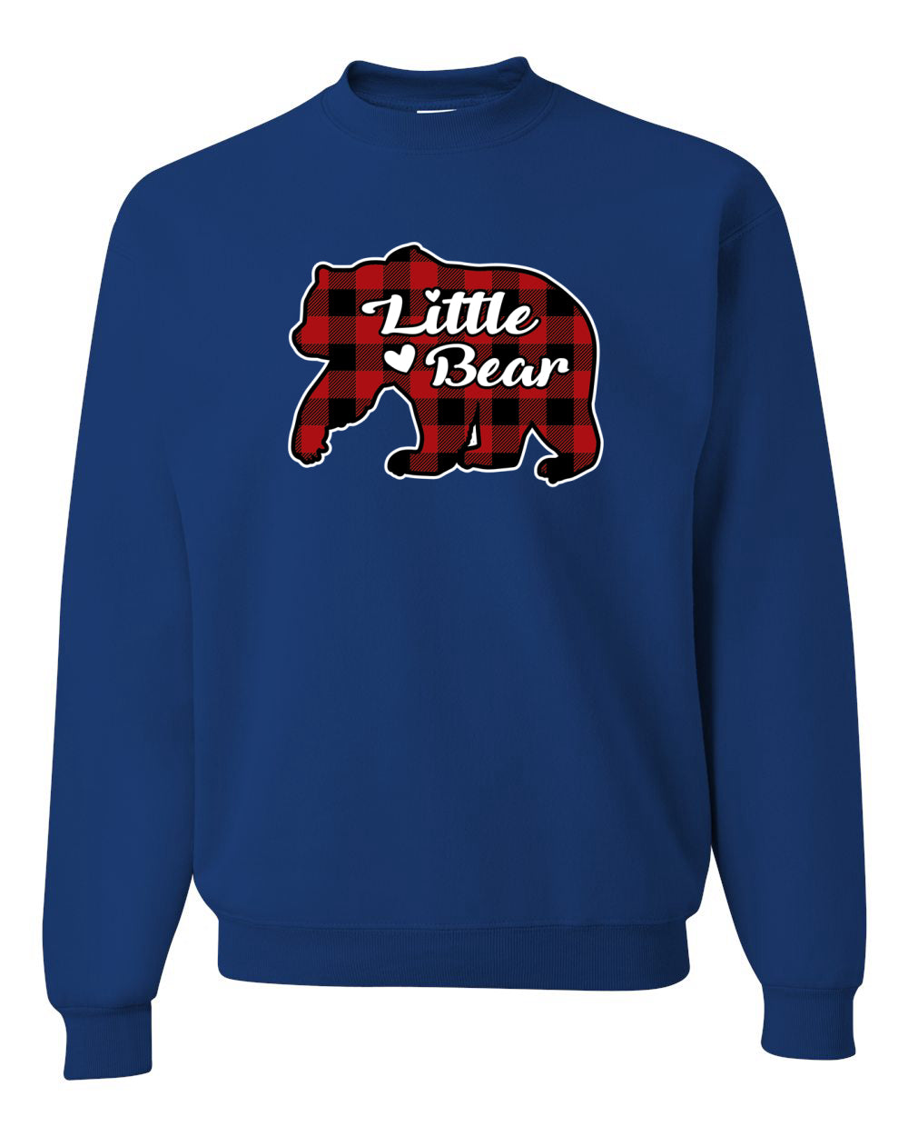 Baby Bear Cool Plaid Matching Design Christmas Unisex Crewneck Graphic Sweatshirt