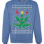 Weed Marijuana Lit Deer Pot Leaf Xmas Lights Christmas Unisex Crewneck Graphic Sweatshirt