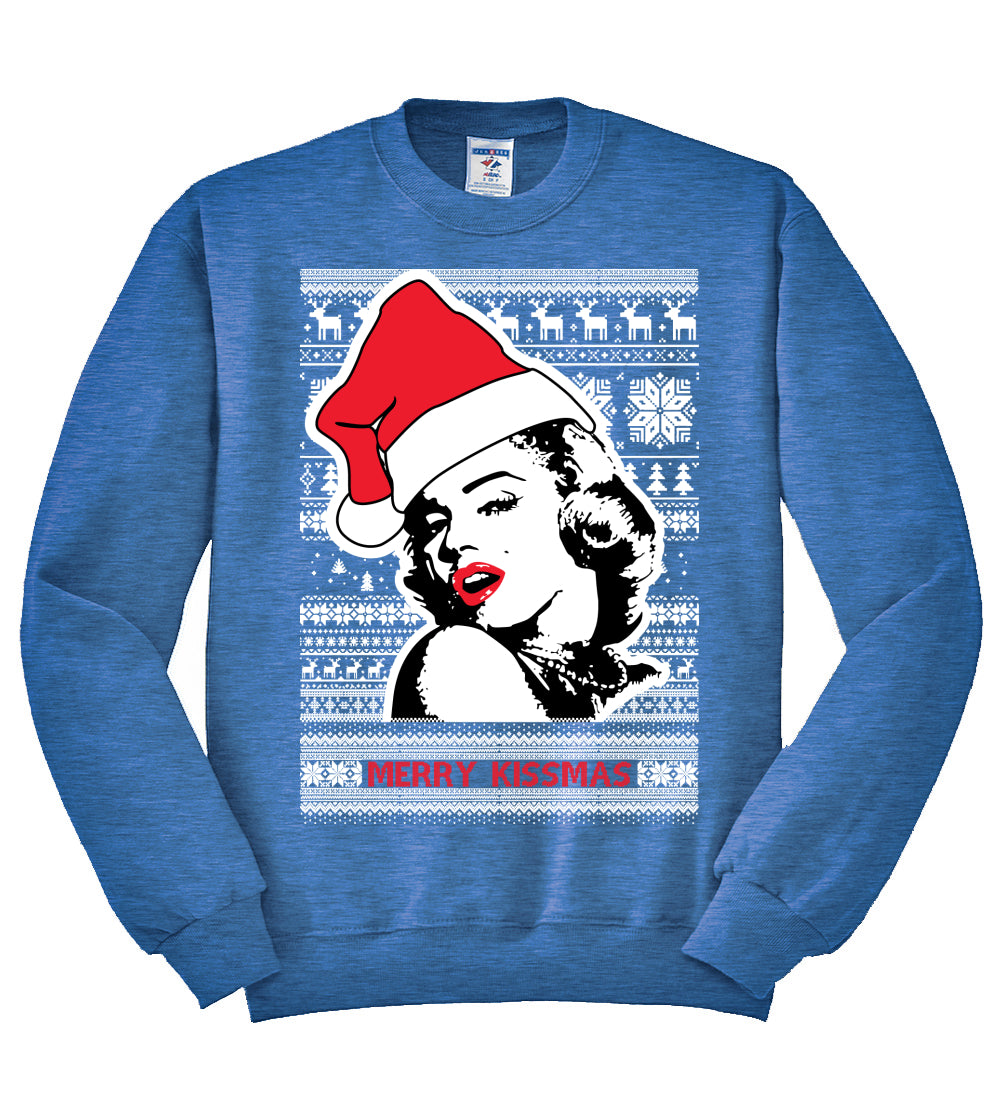 Merry Kissmas Marilyn Monroe Christmas Unisex Crewneck Graphic Sweatshirt