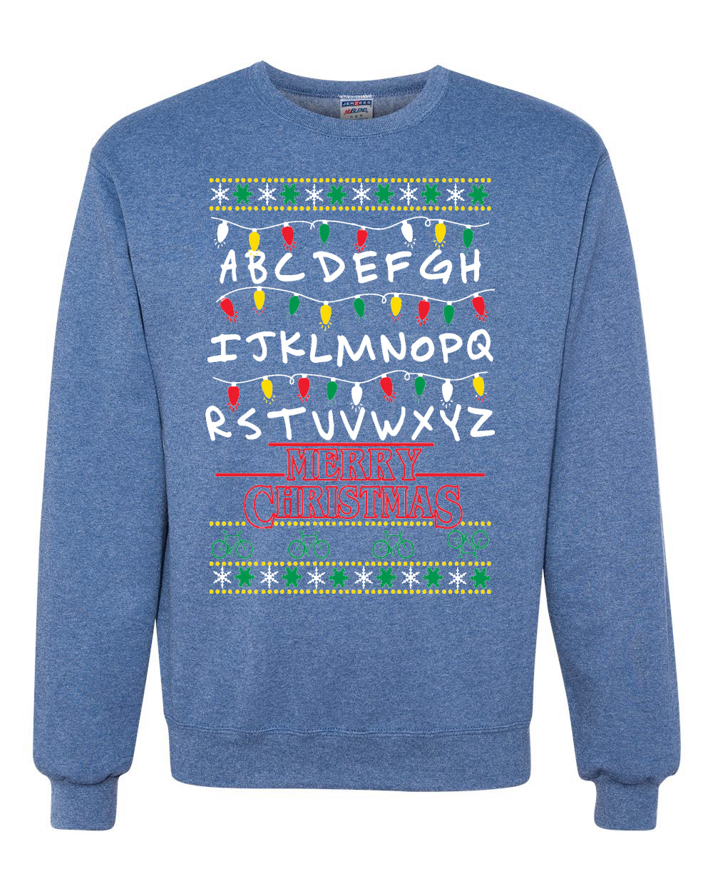 Alphabet A-Z Christmas lights Christmas Unisex Crewneck Graphic Sweatshirt