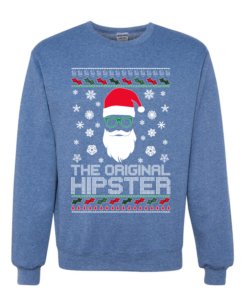 The Original Hipster Funny Santa Beard Xmas Christmas Unisex Crewneck Graphic Sweatshirt