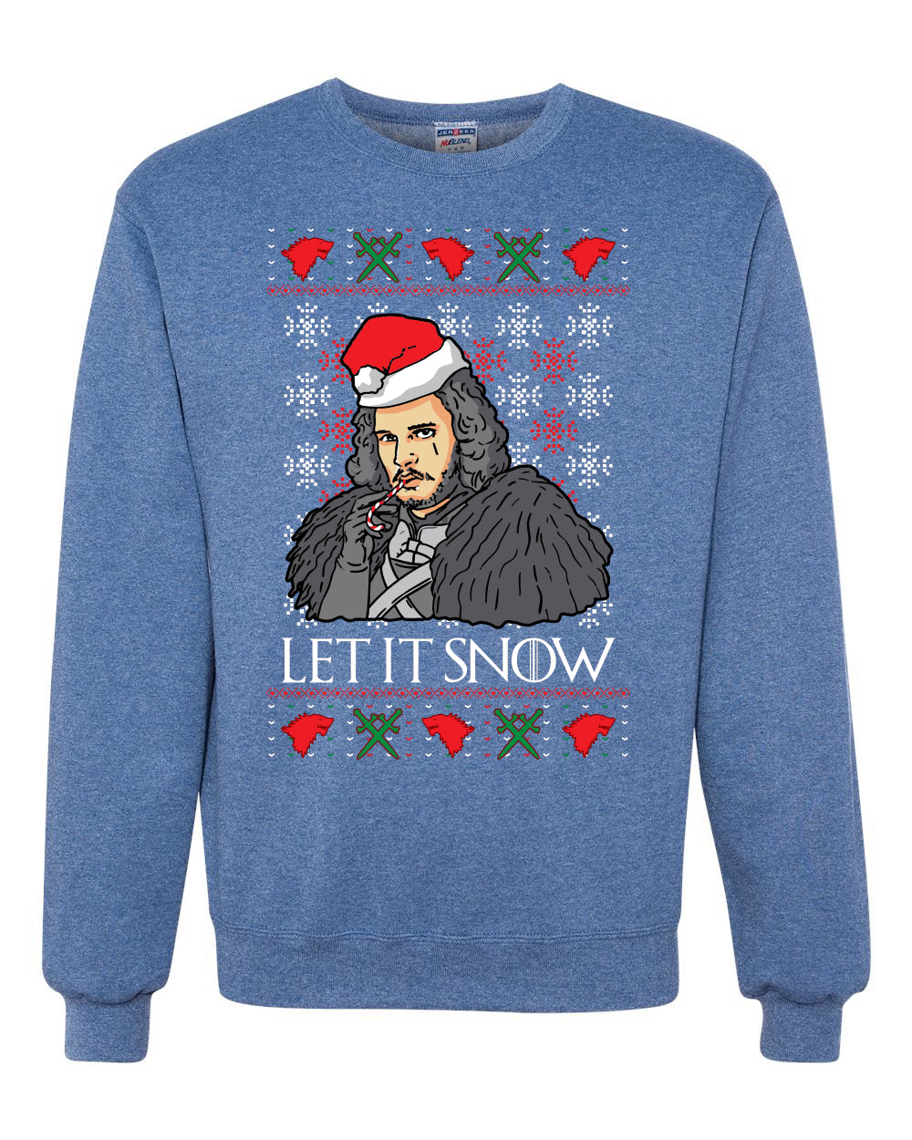 Let It Snow | Jon Snow Full Color GoT Christmas Unisex Crewneck Graphic Sweatshirt
