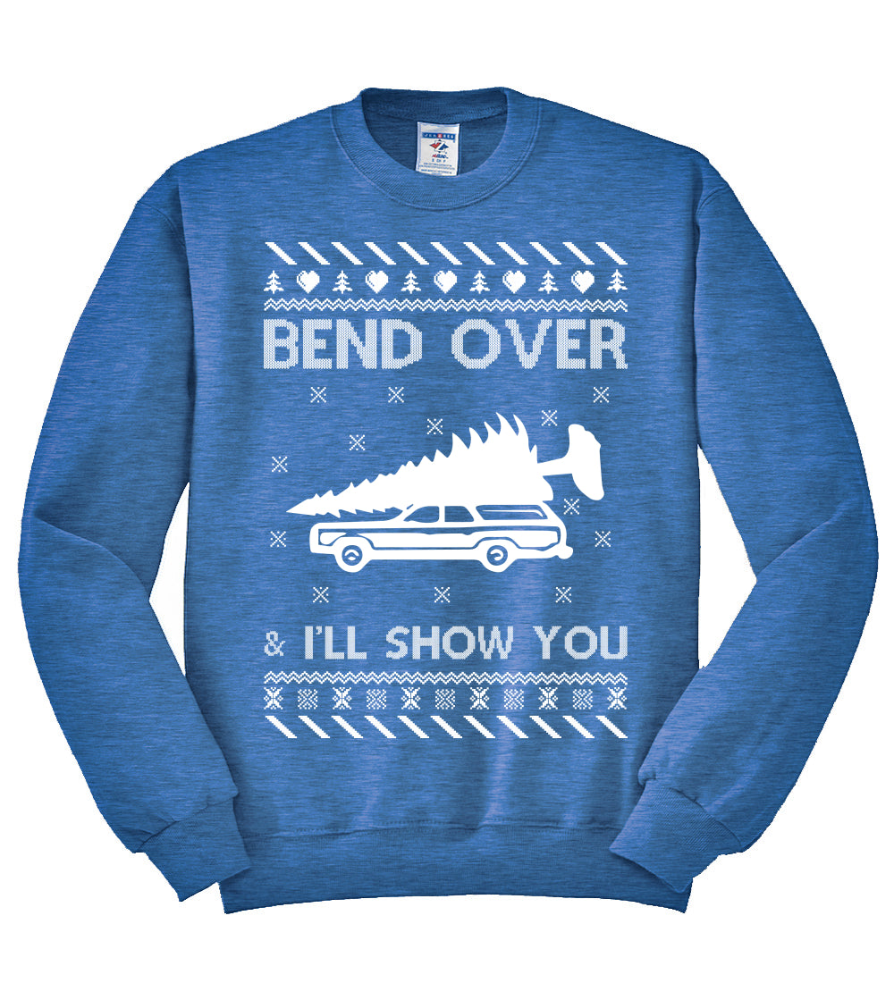 Bend Over and I'll Show You Christmas Unisex Crewneck Graphic Sweatshirt