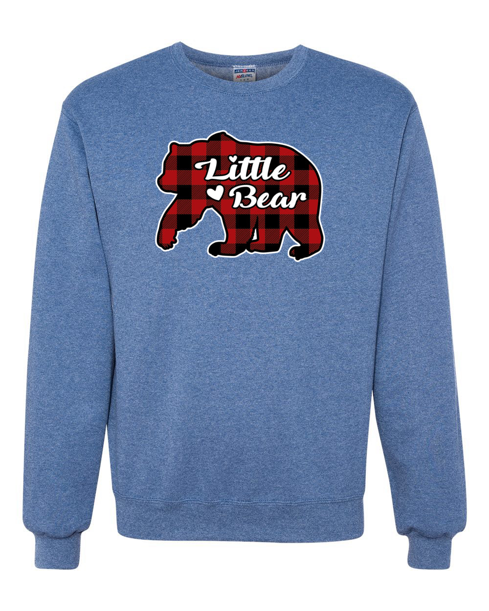 Baby Bear Cool Plaid Matching Design Christmas Unisex Crewneck Graphic Sweatshirt