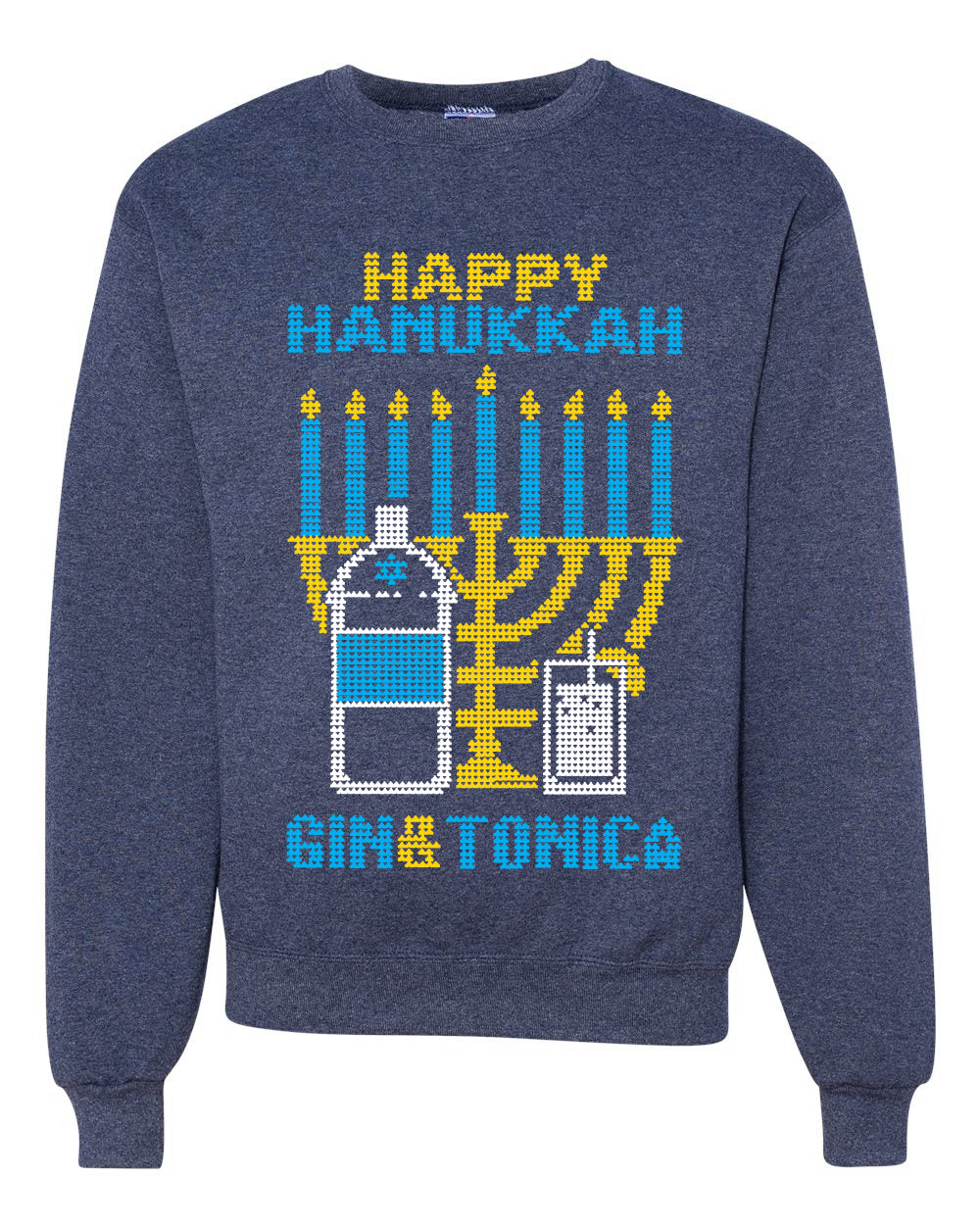 Happy Hanukkah Gin & Tonica Hanukkah Unisex Crewneck Graphic Sweatshirt