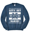 Let's Get Baked Holiday Ginger Bread Design Christmas Unisex Crewneck Graphic Sweatshirt