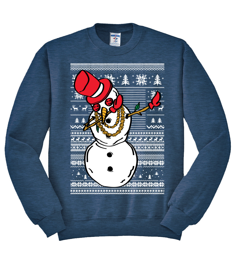 Dabbing Snowman  Christmas Unisex Crewneck Graphic Sweatshirt