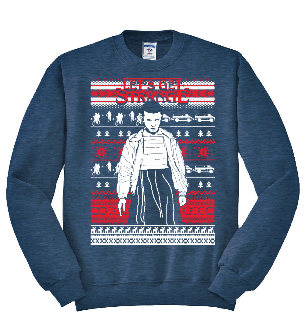 Let's Get Strange White Christmas Unisex Crewneck Graphic Sweatshirt