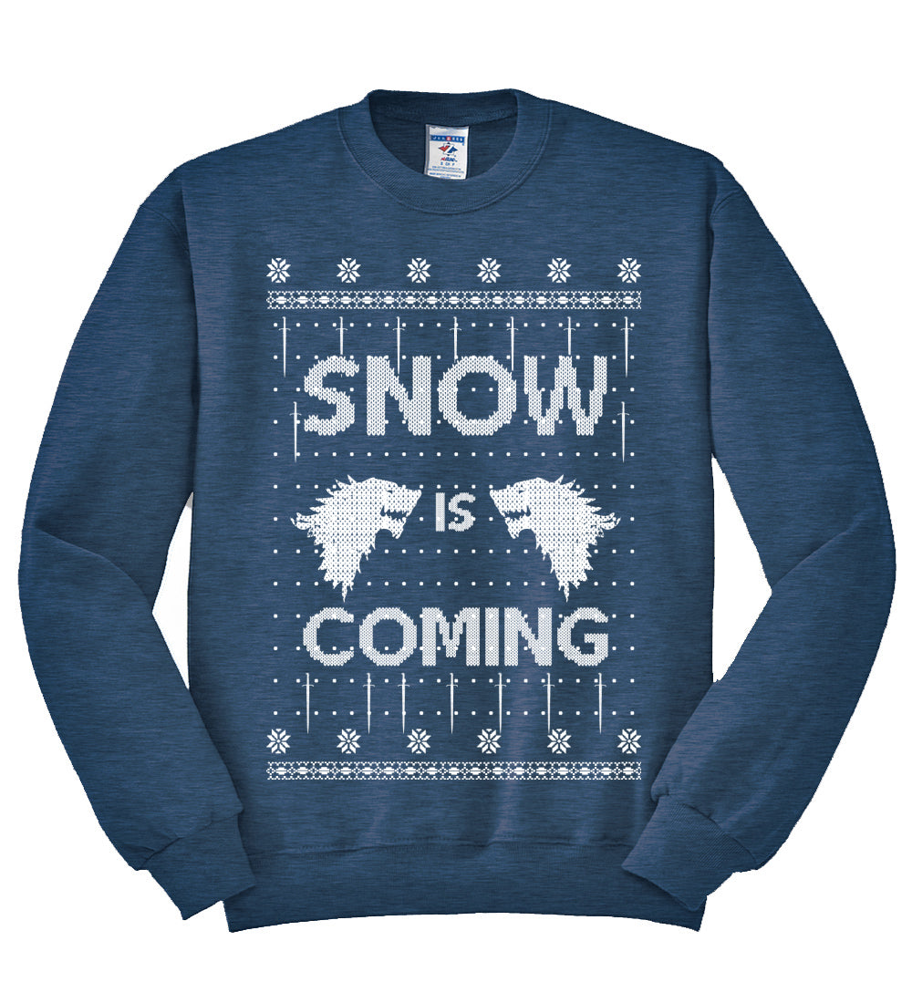 Snow is Coming | GoT Stark Christmas Unisex Crewneck Graphic Sweatshirt