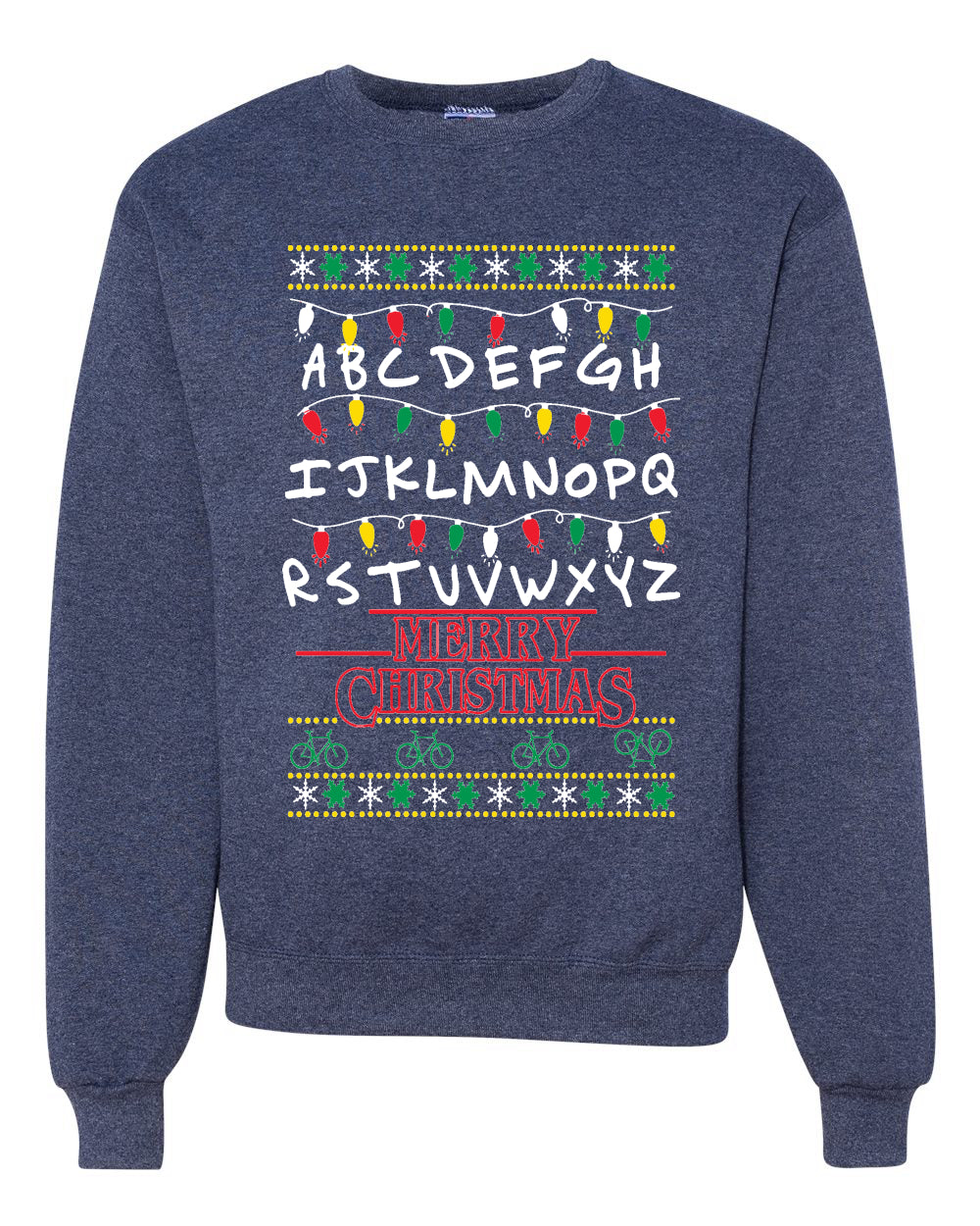 Alphabet A-Z Christmas lights Christmas Unisex Crewneck Graphic Sweatshirt