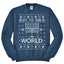Oy to The World Funny Jewish Xmas Menorah Christmas Unisex Crewneck Graphic Sweatshirt