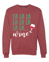 Fa La La La Wine Xmas Spirit Ugly Christmas Sweater Christmas Unisex Crewneck Graphic Sweatshirt