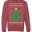 Weed Marijuana Lit Deer Pot Leaf Xmas Lights Christmas Unisex Crewneck Graphic Sweatshirt
