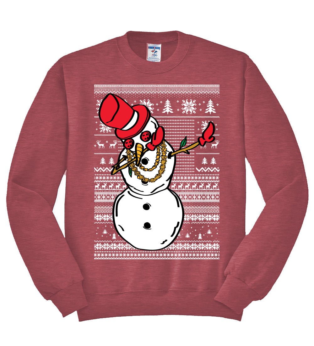 Dabbing Snowman  Christmas Unisex Crewneck Graphic Sweatshirt