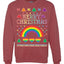 Merry Christmas Rainbow Hearts Unisex Crewneck Graphic Sweatshirt