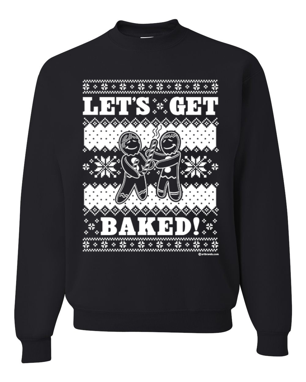 Let's Get Baked | Holiday Ginger Bread Design Merry Ugly Christmas Sweater Unisex Crewneck Graphic Sweatshirt