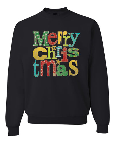 Colorful Merry Merry Christmas Decoration Merry Christmas Unisex Crewneck Graphic Sweatshirt