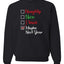 Naughty Nice I Tried Maybe Next Year Checklist Merry Christmas Unisex Crewneck Graphic Sweatshirt