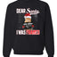 Dear Santa I was Framed Bad Cat Merry Christmas Unisex Crewneck Graphic Sweatshirt