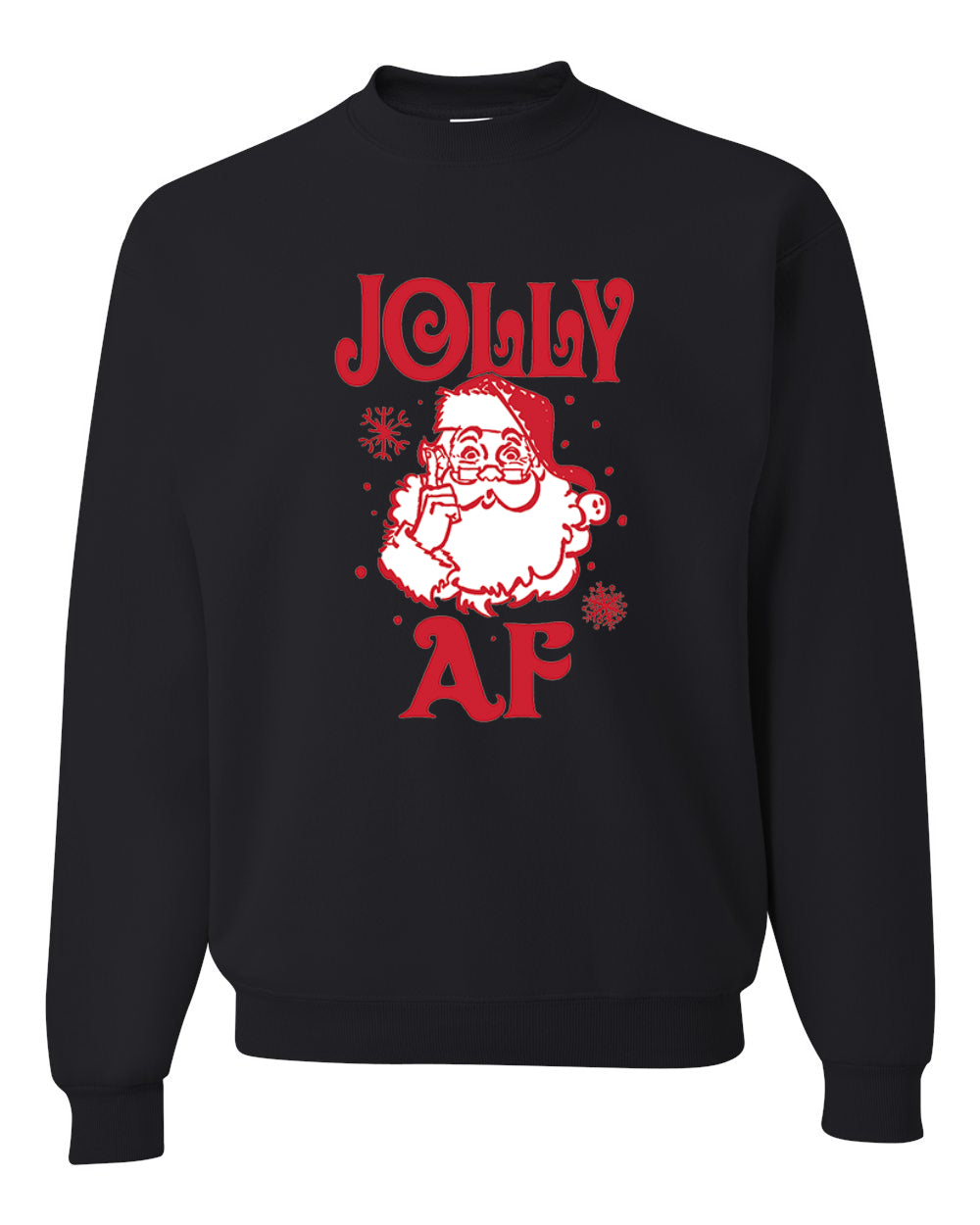 Santa Jolly AF Merry Christmas Unisex Crewneck Graphic Sweatshirt