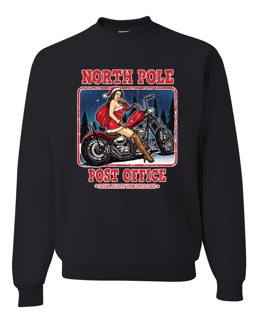 North Pole Post Office Special Delivery  Merry Christmas Unisex Crewneck Graphic Sweatshirt