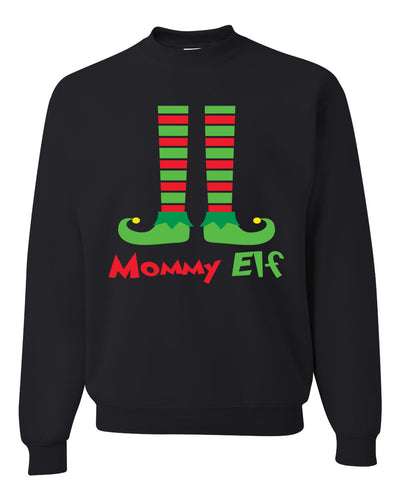 Mommy Elf Stocking Shoes Merry Christmas Unisex Crewneck Graphic Sweatshirt