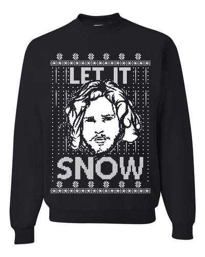 Let It Snow Jon Snow Digital Merry Ugly Christmas Sweater Unisex Crewneck Graphic Sweatshirt