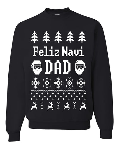 Feliz Navidad Merry Ugly Christmas Sweater Unisex Crewneck Graphic Sweatshirt
