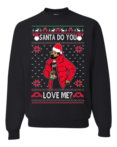 Santa Do You Love Me? White  Ugly Christmas Sweater Unisex Crewneck Graphic Sweatshirt