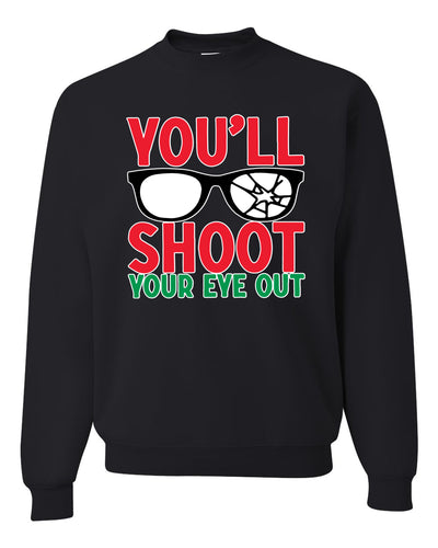 You'll Shoot Your Eye Out Movie Parody Merry Christmas Unisex Crewneck Graphic Sweatshirt