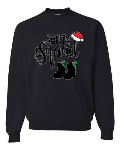 Santa Squad Xmas Hat Boots Merry Christmas Unisex Crewneck Graphic Sweatshirt