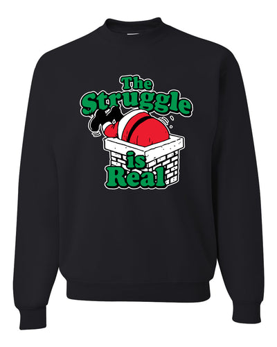 The Struggle is Real Xmas Merry Christmas Unisex Crewneck Graphic Sweatshirt