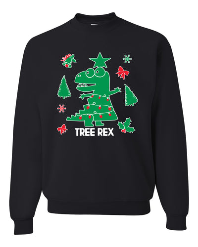 Merry Christmas Trex Tree Rex Merry Christmas Unisex Crewneck Graphic Sweatshirt
