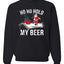 Ho Ho Hold my Beer Skateboarding Santa Merry Christmas Unisex Crewneck Graphic Sweatshirt