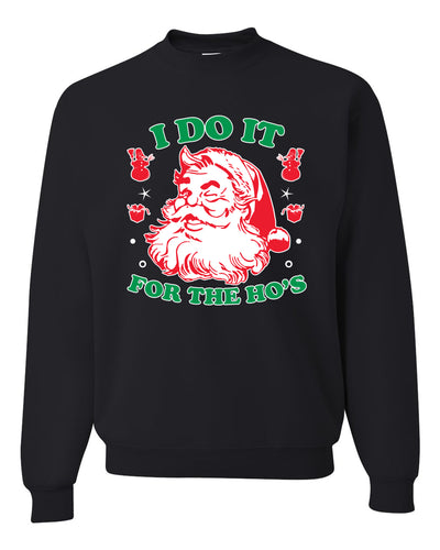 I Do it for the Hos Xmas Merry Christmas Unisex Crewneck Graphic Sweatshirt