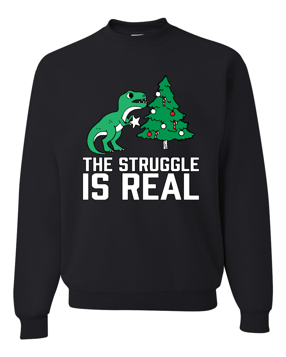 Merry Christmas Trex The Struggle is Real Merry Christmas Unisex Crewneck Graphic Sweatshirt