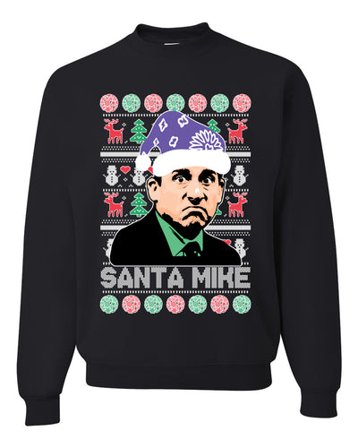 Santa Mike Michael Scott The Office Merry Ugly Christmas Sweater Unisex Crewneck Graphic Sweatshirt