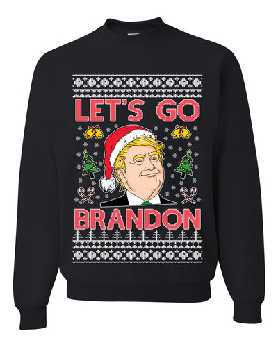 Trump Let’s Go Brandon Ugly Christmas Sweater Unisex Crewneck Graphic Sweatshirt