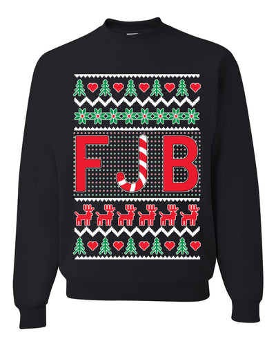 FJB Candy Cane  Ugly Christmas Sweater Unisex Crewneck Graphic Sweatshirt