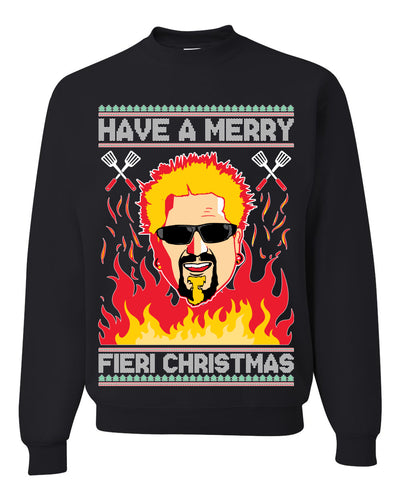 Have A Merry Fieri Christmas  Ugly Christmas Sweater Unisex Crewneck Graphic Sweatshirt