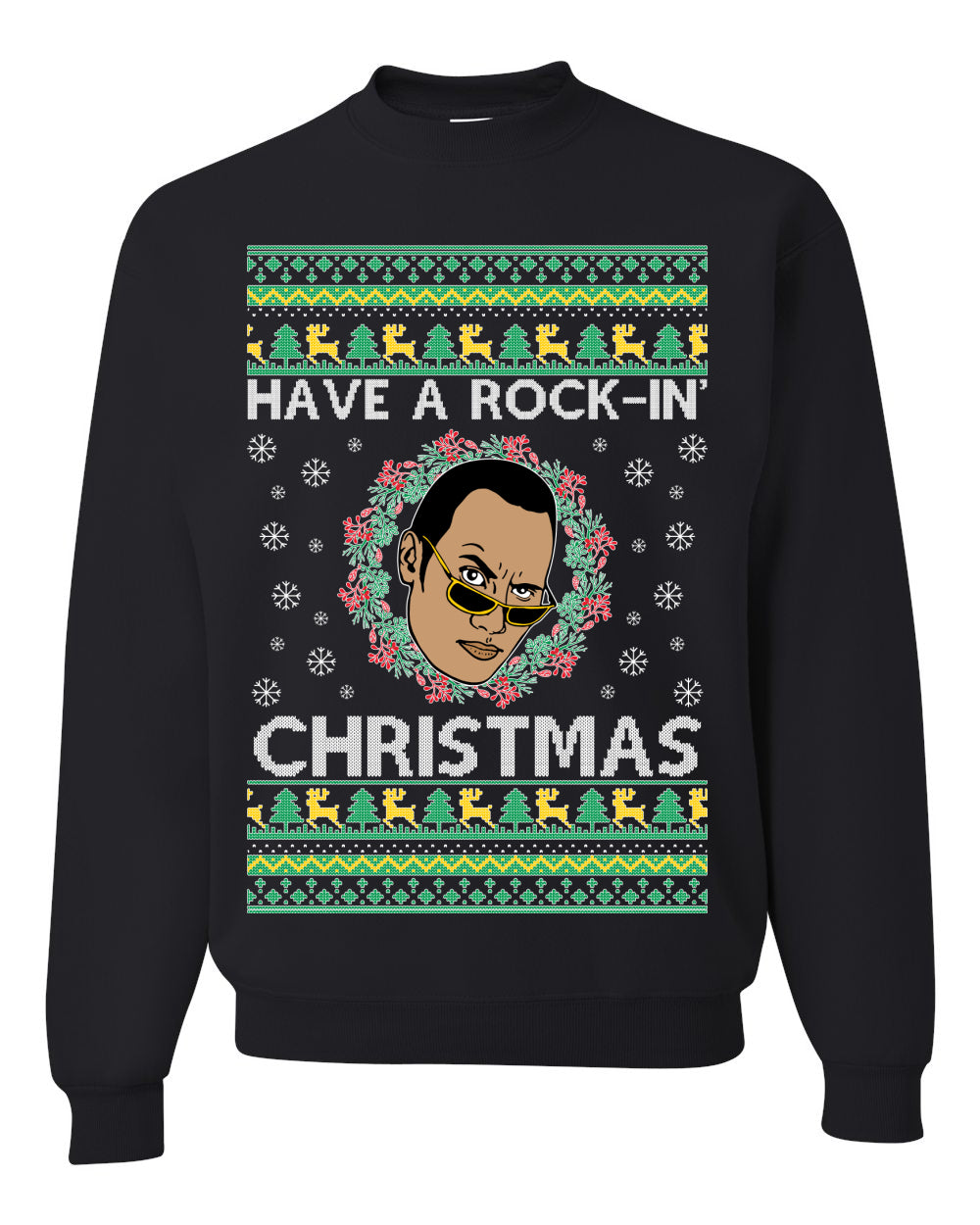 Have A Rockin' Christmas Funny Ugly Christmas Sweater Unisex Crewneck Graphic Sweatshirt