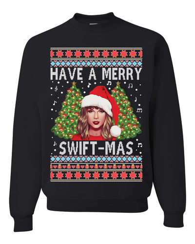 Merry Swiftmas Ugly Christmas Sweater Unisex Crewneck Sweatshirt