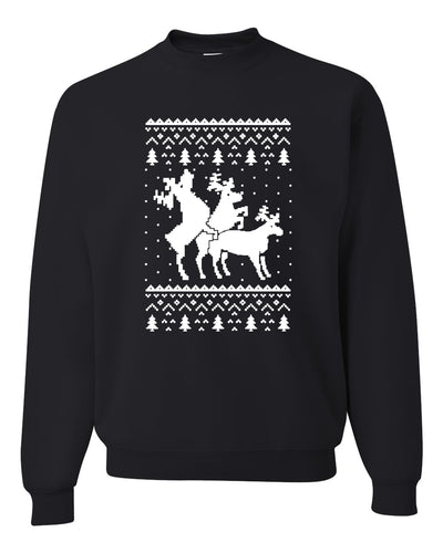 Humping Deers Merry Ugly Christmas Sweater Unisex Crewneck Graphic Sweatshirt