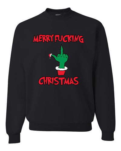 Merry Fucking Christmas Ugly Christmas Sweater Unisex Crewneck Graphic Sweatshirt
