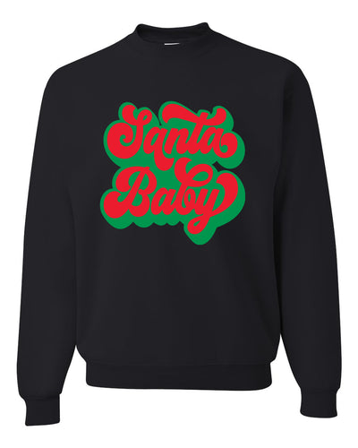 Logo Parody Santa Baby Ugly Christmas Sweater Unisex Crewneck Graphic Sweatshirt