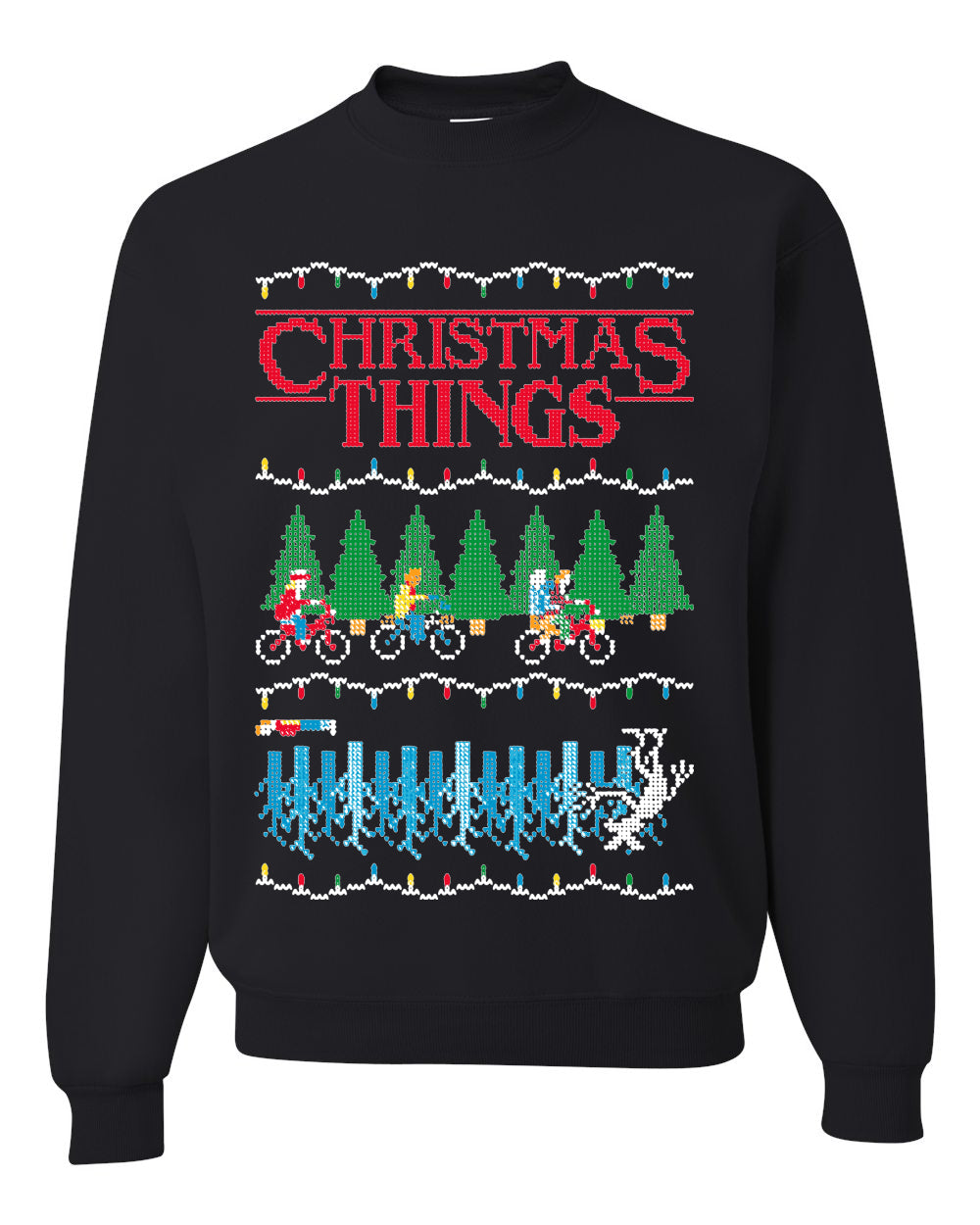 Christmas Things Stranger Fan Ugly Christmas Sweater Unisex Crewneck Sweatshirt