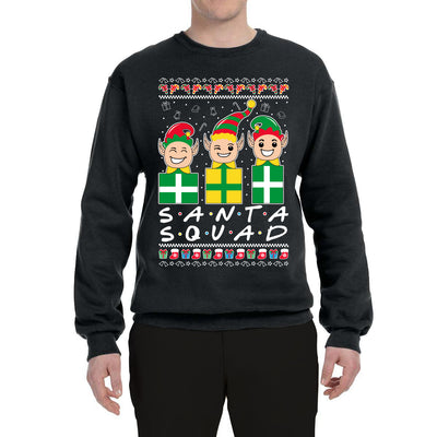 Santa Squad Friends  Ugly Christmas Sweater Unisex Crewneck Graphic Sweatshirt