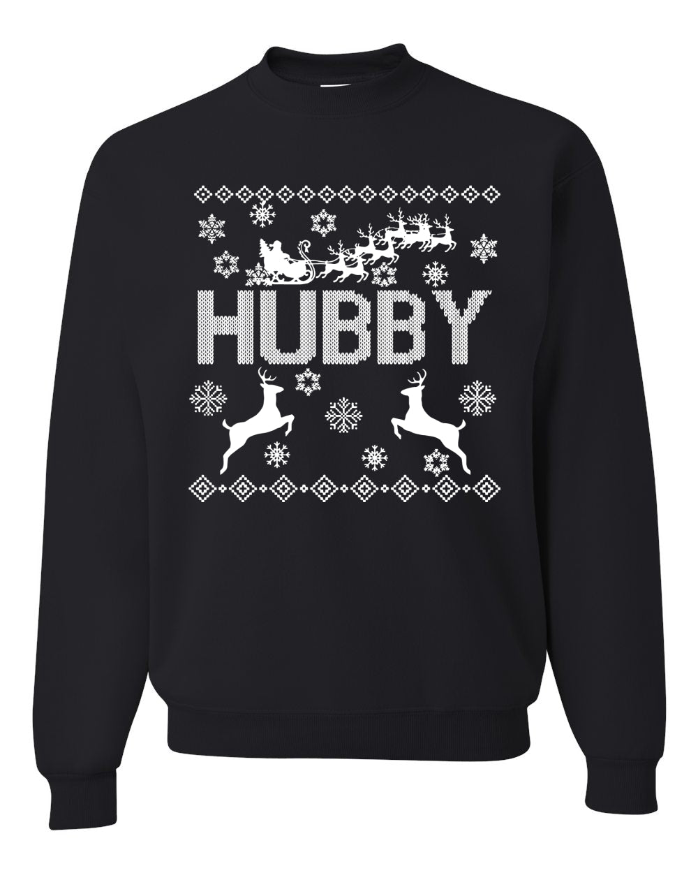 Christmas Hubby Love Merry Ugly Christmas Sweater Unisex Crewneck Graphic Sweatshirt