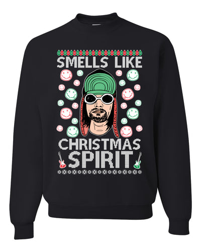 Smells Like Christmas Spirit Merry Ugly Christmas Sweater Unisex Crewneck Graphic Sweatshirt