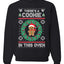 Theres a Cookie in This Oven Pregnancy Announcement Merry Ugly Christmas Sweater Unisex Crewneck Graphic Sweatshirt